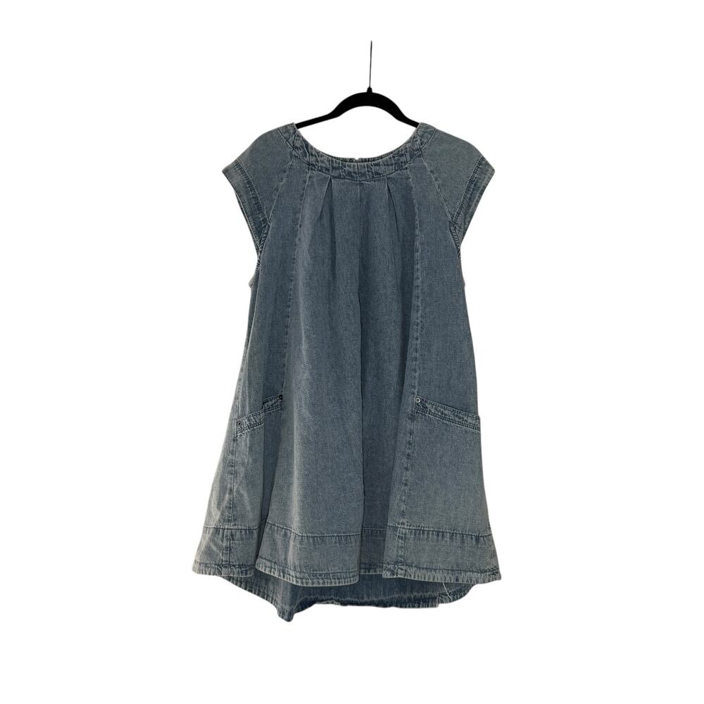 free people marcel mini blue wash denim dress / lakeside women size x-small xs - Picture 4 of 9